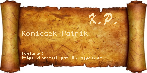 Konicsek Patrik névjegykártya